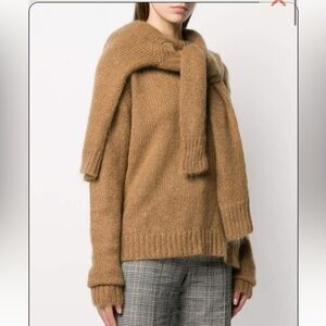 ROKH Double Tie Front Sweater in black size small